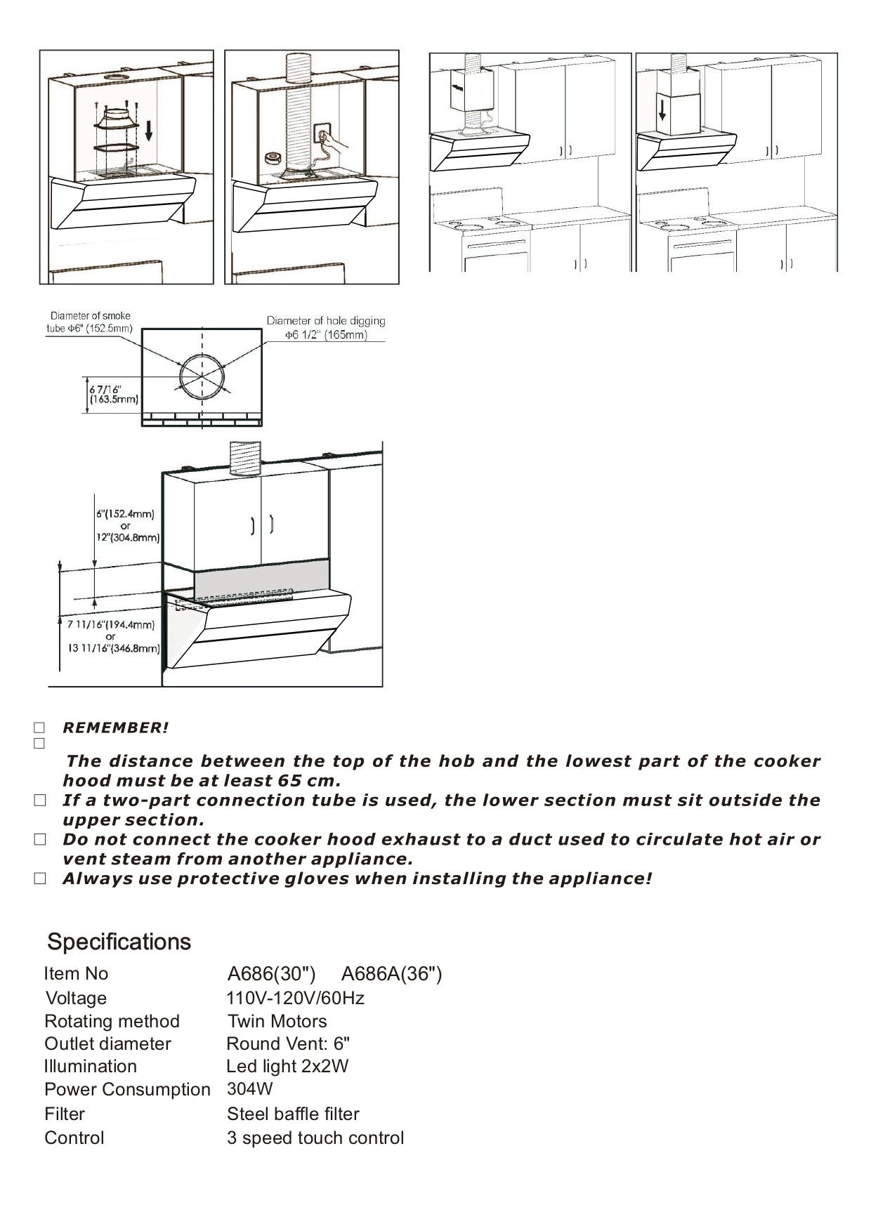 Dechef Range Hood 686